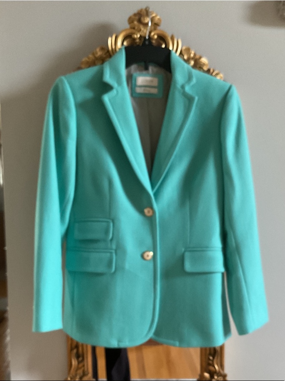 J Crew 100% Wool Women's Teal Tailored Blazer - Jacket size 6